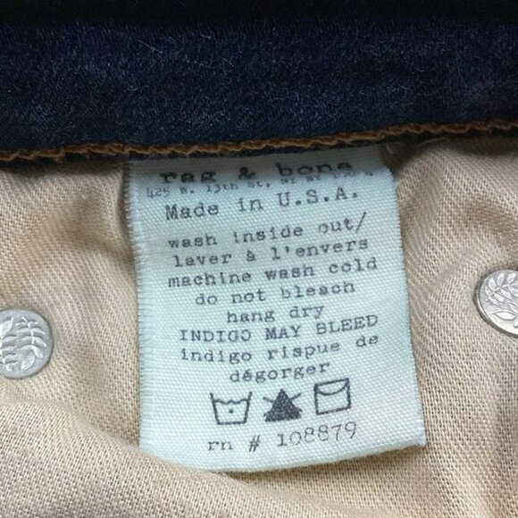 Rag & Bone Womens High Rise Skinny Jeans Dark Wash Size 31 Made In USA Premium D - Picture 4 of 10